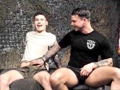 Beefy Soldier Faces Twink