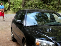 Public roadside almost caught