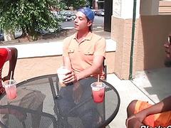 Black studs Steel and Brooklyn share a white boy's behind