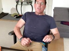 Long, messy, cummy bate session at home.