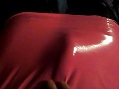 Crossdresser Cumming On PVC Dress