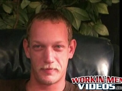 Charming inked lad lays back and pulls on his massive dong