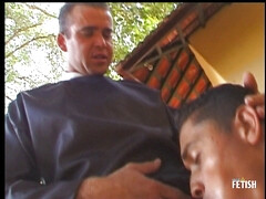 Dirty older priest fucks anally a twink gay outdoor