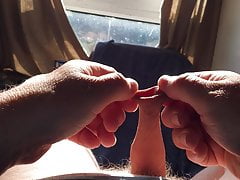 Foreskin in sunlight with plastic lid