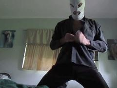 Masked stranger caught in some hot solo action