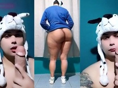 Big ass femboy Sissy Sapeca eagerly takes a fat cock