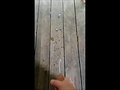 Cumshot on the porch