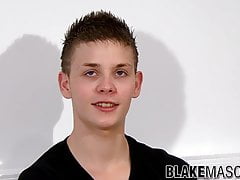 Cute young UK amateur strokes his dick and shoots hot loads