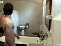 Unknown boy in the bathroom