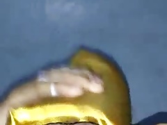 Fucking and Cumming Gold Satin