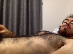 muscle latino drains until jizz in his palm