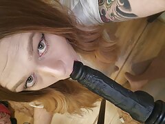 Playing with dildo