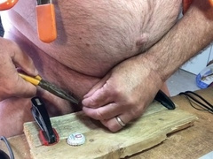 Cbtluvr Live display crucified, and safety pinned through nut sack and man meat torture