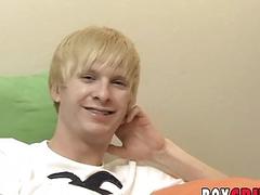 Solo masturbation with young blond guy