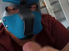 Super-Fucking-Hot Puppy plays with the spunk-pump