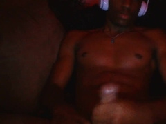 Gay Black Twink Jerks to Massive Cumshot