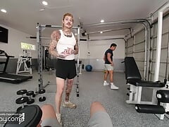VRB Gay: Muscle Asian Jkab Dale Sucks Big Dick, Fucks Bareback, Moans & Cums in The Gym in HD Porn