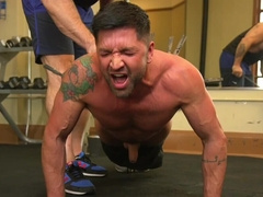 Aroused male slave likes it when his master is putting his hands to work
