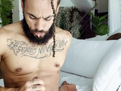 Andy Rodrigues fake penis and bum have fun with jizz flow