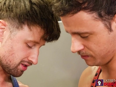 Bathroom ass fucking and fising with horny Nate Grimes