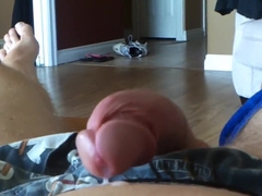 amateur handjob big cock double cum by girlfriend