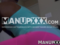 Hot and muscular hunk drills his dick in a horny mouth