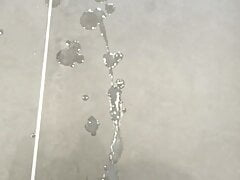 Cumming on bathroom floor