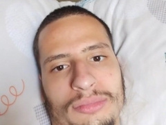 eased man worshipping his soles and fur covered gams