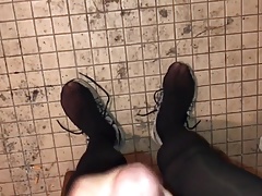 Pantyhose jacking off