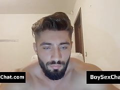 Handsome dude with blue eyes in webcam