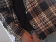 a employee came to work and wanks off. jizm on the floor