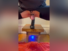 Hardcore Milking Prostate With 14 Black Cock Dildo