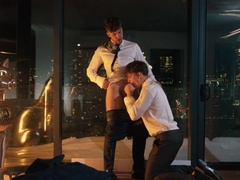 Young lads pose hot in luxury hardcore gay sex in the soft sheets