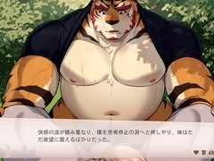 Bukkake, fur covered, gay cumshot