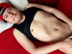 Colombian lad Dreichwe pleasures himself on the sofa