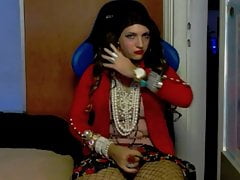 Beautiful Crossdresser jerking his cock for you
