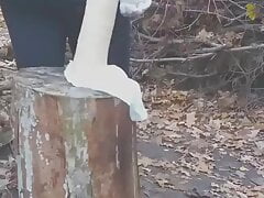 Outdoor Fucking my Ass with a Big Fucking Dildo
