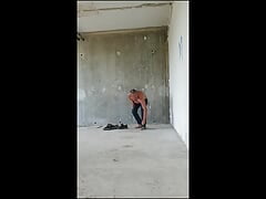 Alex Jaseno Stripping nude in a abandoned building