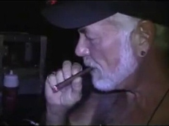 2 Daddys an a Man jerking in a Backyard from a Pub