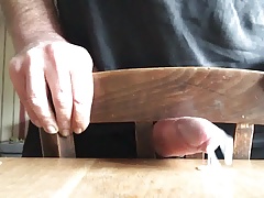 Fucking a chair and cum on table