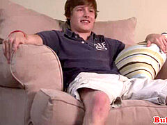 young euro lad glazes himself with jism