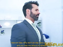 Bearded businessman Dani Robles fucked raw by kinky doctor