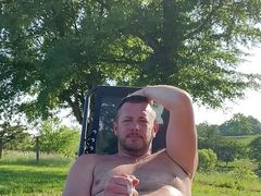 Daddy Shoots a Big Load in the Backyard