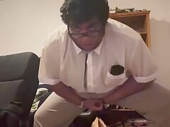 Nerd Anton pushes and spurts sperm hard!