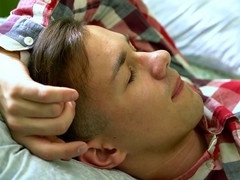 Adorable Rolf Olsen releases a thick load in his belly