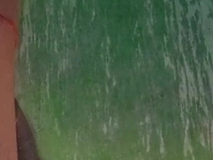 Young man draining jizz-shotgun at bathing time good-sized money-shot