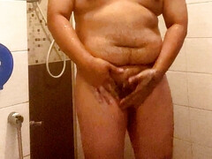 Taking a bath