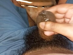 Tight foreskin phimosis cock close up dripping precum until cum