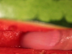 water melon cum - fucking a melon and cumming 4