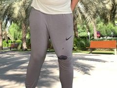 Massive boner in grey sweatpants hefty jizz flow